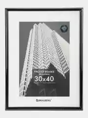 Рамка для фотографий на стену А3 30х40 см, пластик, черная, Brauberg Original, 391230