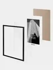 Рамка для фотографий на стену А3 30х40 см, пластик, черная, Brauberg Original, 391230