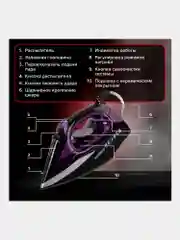 Утюг Sonnen SI-270, 2600 Вт, керамическое покрытие, антикапля, антинакипь, 455280
