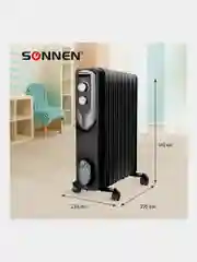 Обогреватель масляный Sonnen DFN-09BL, 2000 Вт, 9 секций, черный