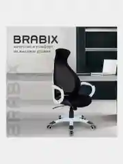 Кресло офисное BRABIX PREMIUM Genesis EX-517, пластик белый, ткань/экокожа 531573