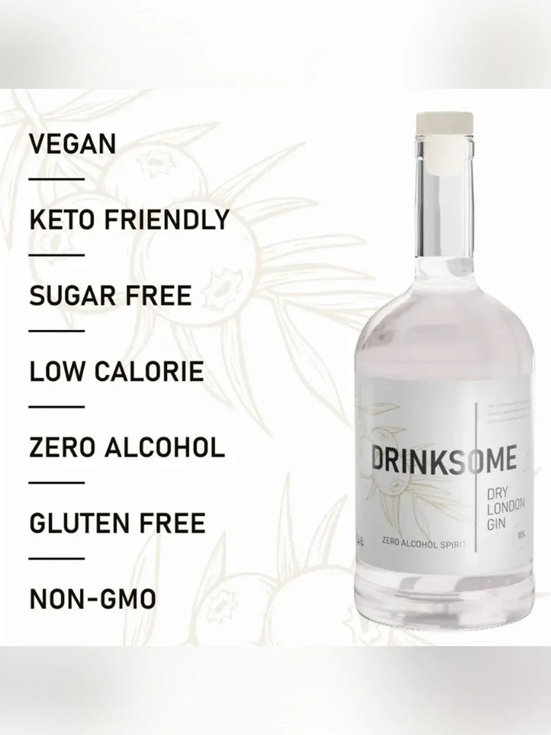 Джин безалкогольный Drinksome Dry London Gin, основа для коктейлей, 700 мл