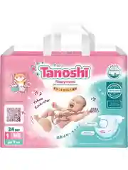 Подгузники для новорожденных Tanoshi, размер NB / 1, до 5 кг, 34 штуки