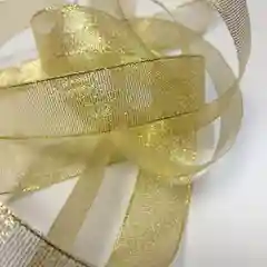Лента парча серебро/золото ширина 25 мм длина 3 м