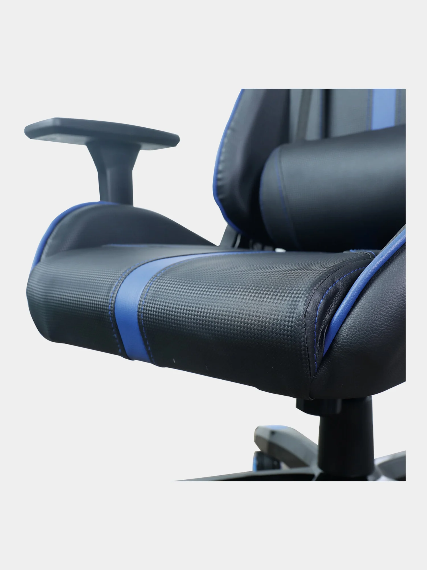 Кресло компьютерное BRABIX GT Carbon GM-120, две подушки, экокожа, черное/синее, 531930