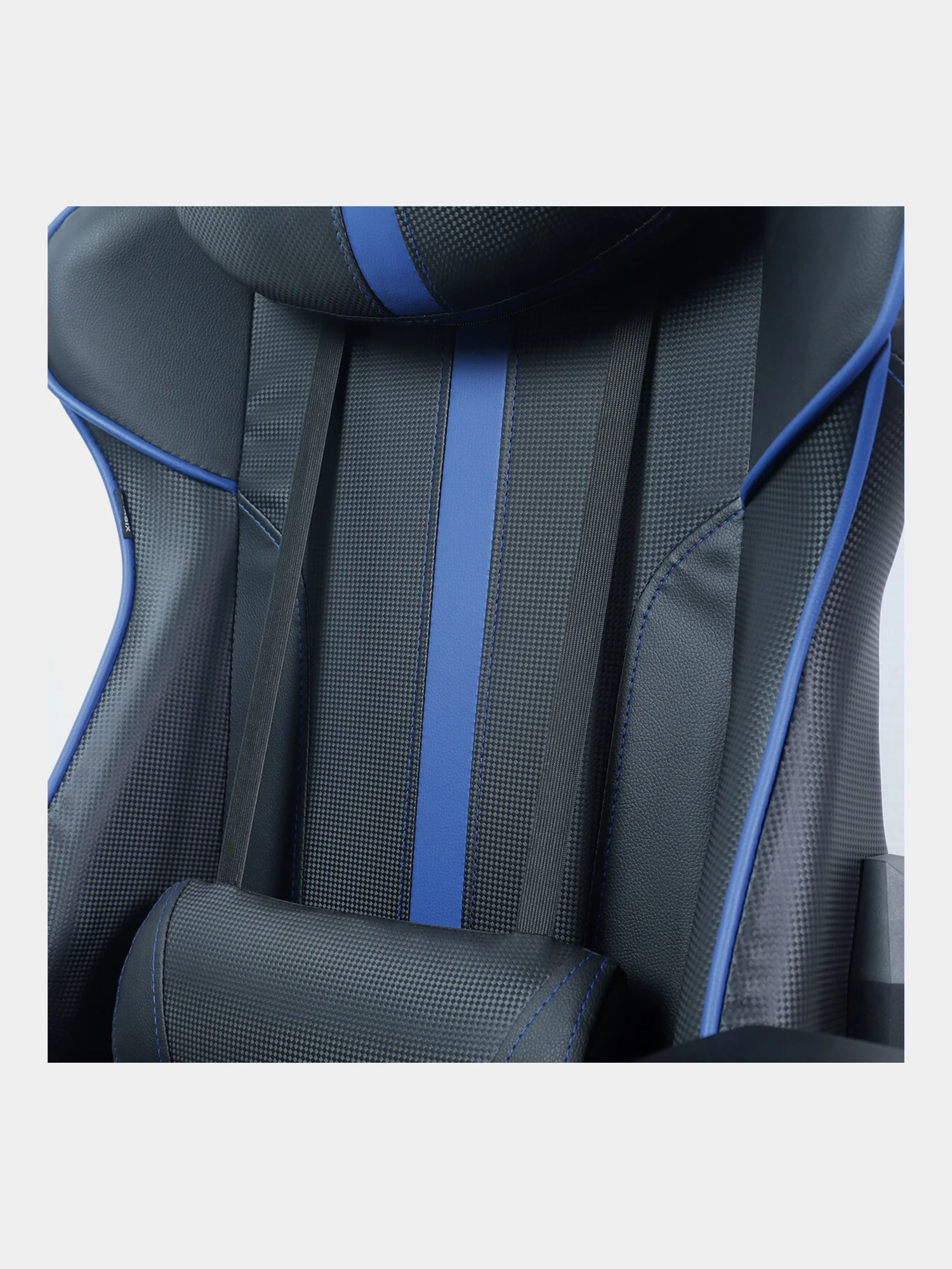 Кресло компьютерное BRABIX GT Carbon GM-120, две подушки, экокожа, черное/синее, 531930