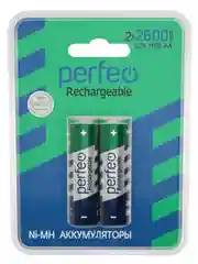 Аккумуляторная батарейка Perfeo AA 2шт. 1000mAh/1600/2000/2400/2600