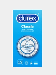 Презервативы Durex Classic, классические с гелем-смазкой, 12 штук