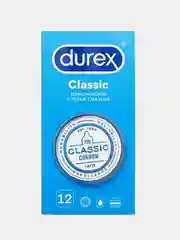 Презервативы Durex Classic, классические с гелем-смазкой, 12 штук