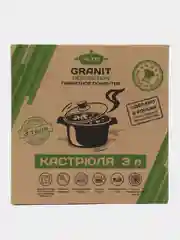 Черный кастрюля антипригарная TM "ALTEI" со стеклянной крышкой 2л, 3л, 4л, 5л