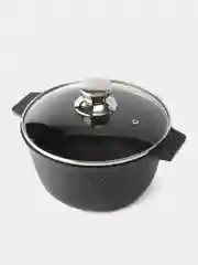 Черный кастрюля антипригарная TM "ALTEI" со стеклянной крышкой 2л, 3л, 4л, 5л