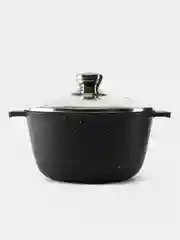 Черный кастрюля антипригарная TM "ALTEI" со стеклянной крышкой 2л, 3л, 4л, 5л