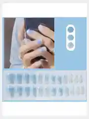 Накладные ногти короткие с дизайном форма Квадрат