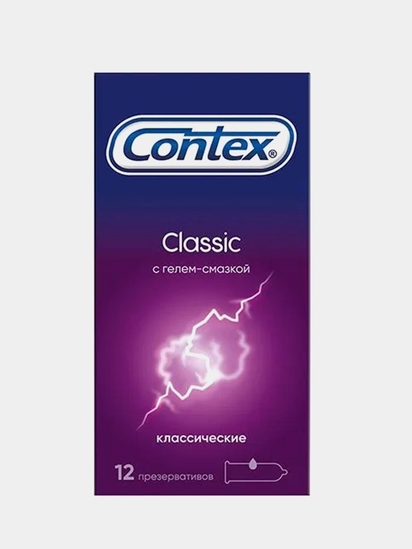 Презервативы Contex Classic, классические, с гелем-смазкой естественные ощущения, 12 штук
