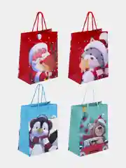 Пакет подарочный новогодний, для подарка 4 штуки Christmas Animals, Золотая Сказка, 591956