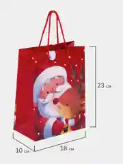 Пакет подарочный новогодний, для подарка 4 штуки Christmas Animals, Золотая Сказка, 591956
