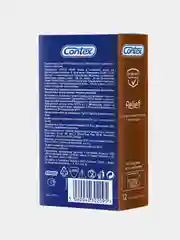 Презервативы Contex Relief, с ребрами и точками для дополнительной стимуляции, 12 штук