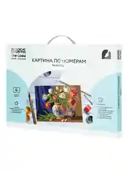 Картина по номерам на холсте ТРИ СОВЫ "Тюльпаны в вазе", 30х40 см, с красками и кистями