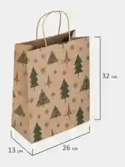 Пакет подарочный, новогодний, для подарка, 10 штук, Kraft Xmas Tree, Золотая Сказка