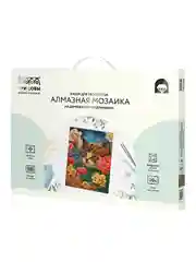 Алмазная мозаика ТРИ СОВЫ "Котенок в цветочной корзине", 30х40 см, холст подрамнике