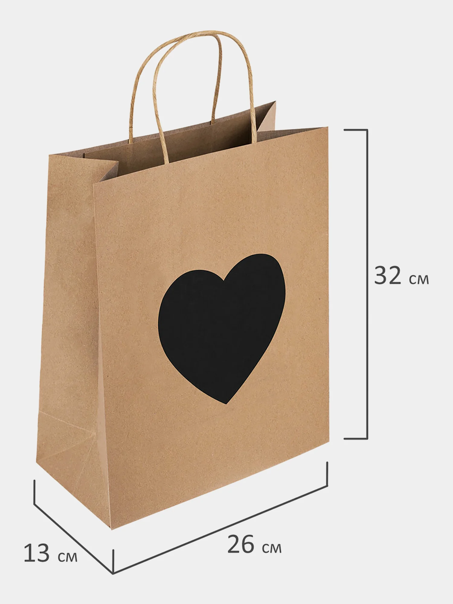 Подарочный пакет, набор 7 штук, скретч-слой стилус, Heart on Kraft, Золотая Сказка, 591971