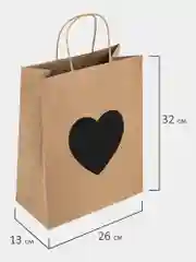 Подарочный пакет, набор 7 штук, скретч-слой стилус, Heart on Kraft, Золотая Сказка, 591971