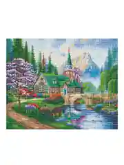 Алмазная мозаика ТРИ СОВЫ "Церковь в горах", 40х50 см, холст