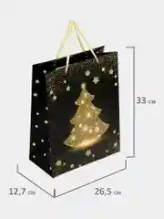 Пакет подарочный новогодний, для подарка Золотая Сказка "Midnight Christmas Tree" 608230