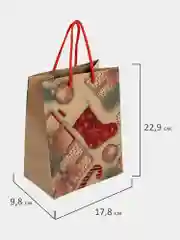 Пакет подарочный новогодний, для подарка Золотая Сказка "Christmas Kraft", глиттер, 608235
