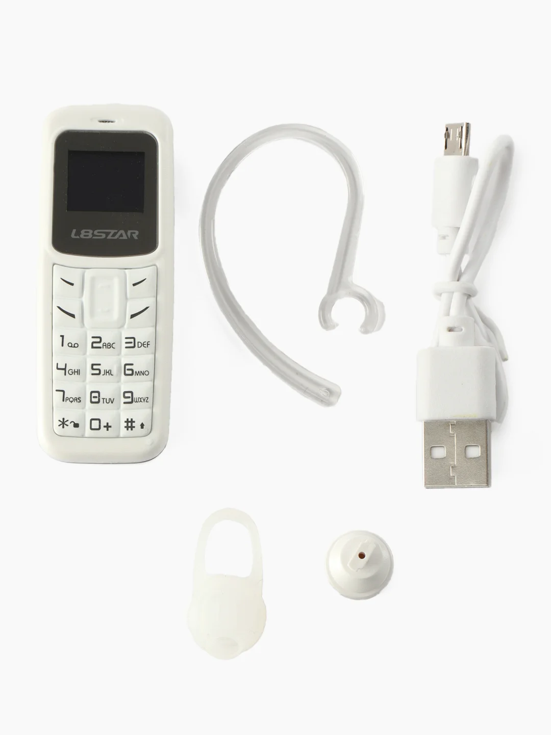Белый мини кнопочный телефон L8STAR, Bluetooth-гарнитура