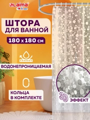Штора для ванной комнаты с 3D эффектом водонепроницаемая, 180х180см, Laima Home, 608449