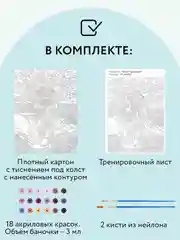 Картина по номерам на картоне ТРИ СОВЫ "Закат Прованса", 30х40 см, с красками и кистями