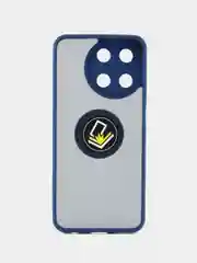 Синий чехол противоударный Realme 11 4G (Реалми 11 4 Джи), с металлической подставкой кольцом