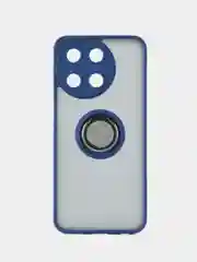 Синий чехол противоударный Realme 11 4G (Реалми 11 4 Джи), с металлической подставкой кольцом