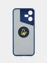 Синий чехол противоударный Tecno Pova Neo 3(Техно Пова Нео 3) с металлической подставкой кольцом