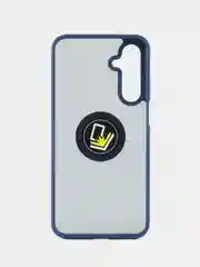 Синий чехол противоударный Samsung Galaxy A16 (Самсунг А16), с металлической подставкой кольцом