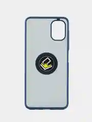 Синий чехол противоударный Samsung Galaxy A06, с металлической подставкой кольцом