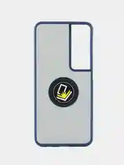 Синий чехол противоударный Realme C65 (Реалми С65), с металлической подставкой кольцом