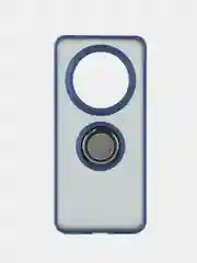 Синий чехол противоударный Realme 12 Pro /Realme 12 Pro +, с металлической подставкой кольцом