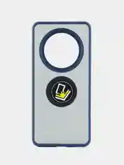 Синий чехол противоударный Realme 12 Pro /Realme 12 Pro +, с металлической подставкой кольцом
