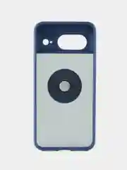 Синий чехол противоударный Google Pixel 8 (Гугл Пиксель 8 ), с металлической подставкой кольцом