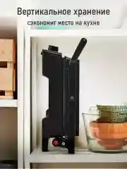 Черный электрогриль MARTA MT-SM1764A, режим барбекю, черный/сталь