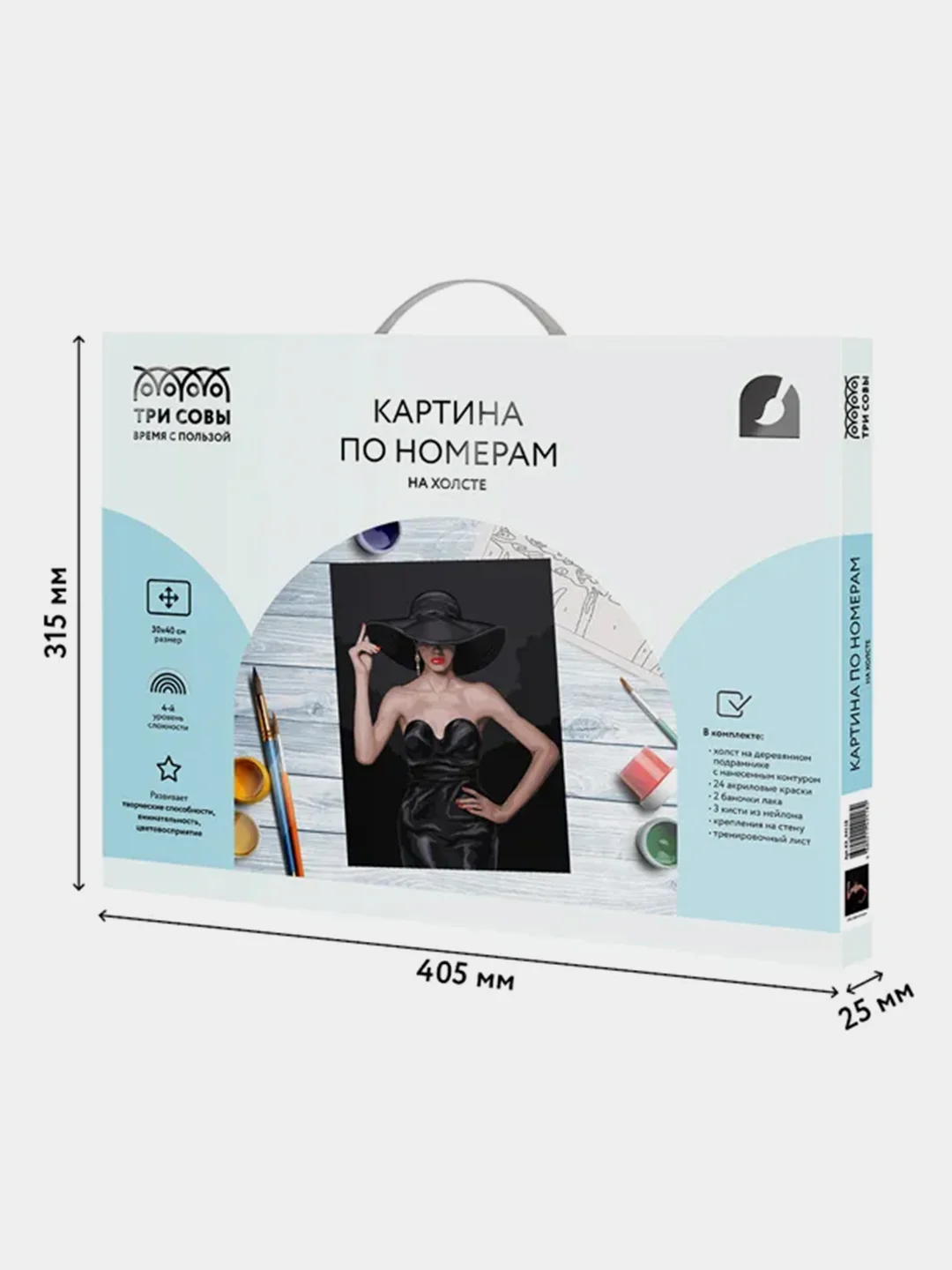 Картина по номерам на холсте ТРИ СОВЫ "Высокая мода", 30х40 см, с красками и кистями