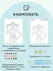 Картина по номерам на холсте ТРИ СОВЫ "Высокая мода", 30х40 см, с красками и кистями