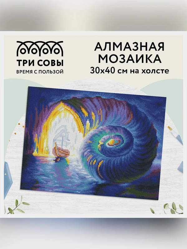 Алмазная мозаика ТРИ СОВЫ "Затерянный мир", 30х40 см, холст