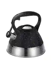 Серебряный чайник со свистком MARTA MT-3046 3 л, нерж. сталь, черный мрамор