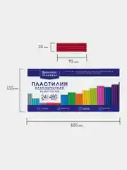 Пластилин BRAUBERG "Классический", 24 цвета, со стеком и доской для лепки, А5, 480 г