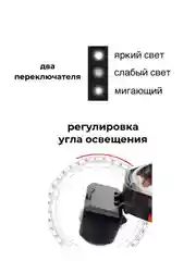 Фонарь налобный светодиодный 3 режима поворотный