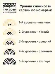 Картина по номерам на холсте Три совы "Гепард", с поталью, красками и кистями, 30х40 см