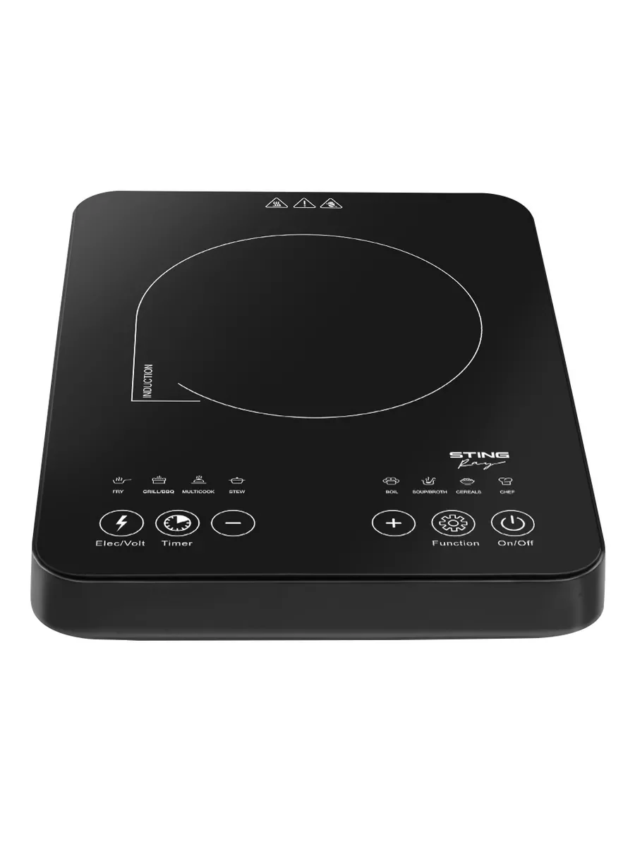 Черный электрическая индукционная безимпульсная плитка STINGRAY ST-HP3508A темное серебро